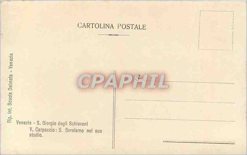 CPA Venezia S Giorgio degli Schiavoni  — Rückseite