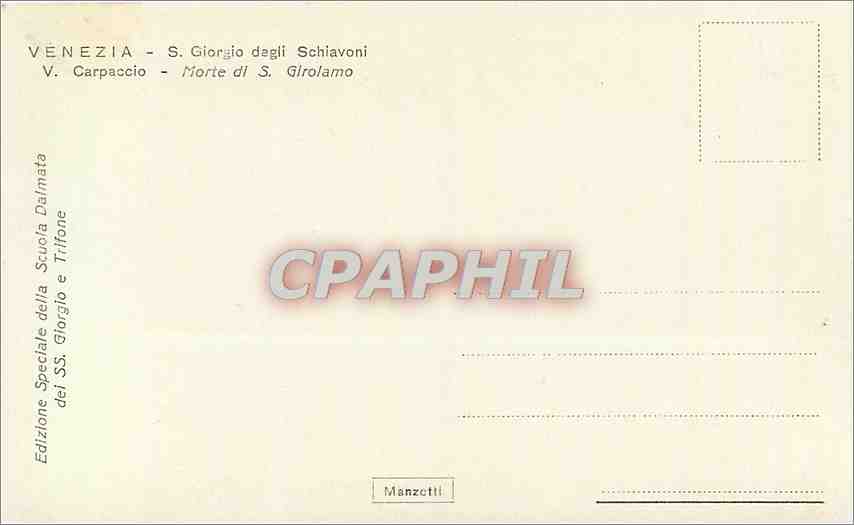 CPA Venezia S Giorgio degli Schiavoni  — Rückseite
