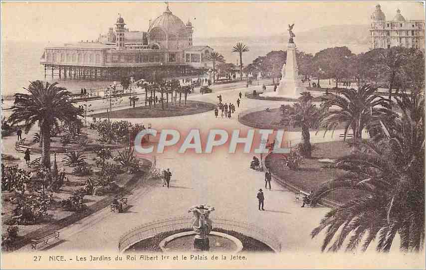 CPA Nice Les Jardins du Roi Albert et le Palais de la Jetee 