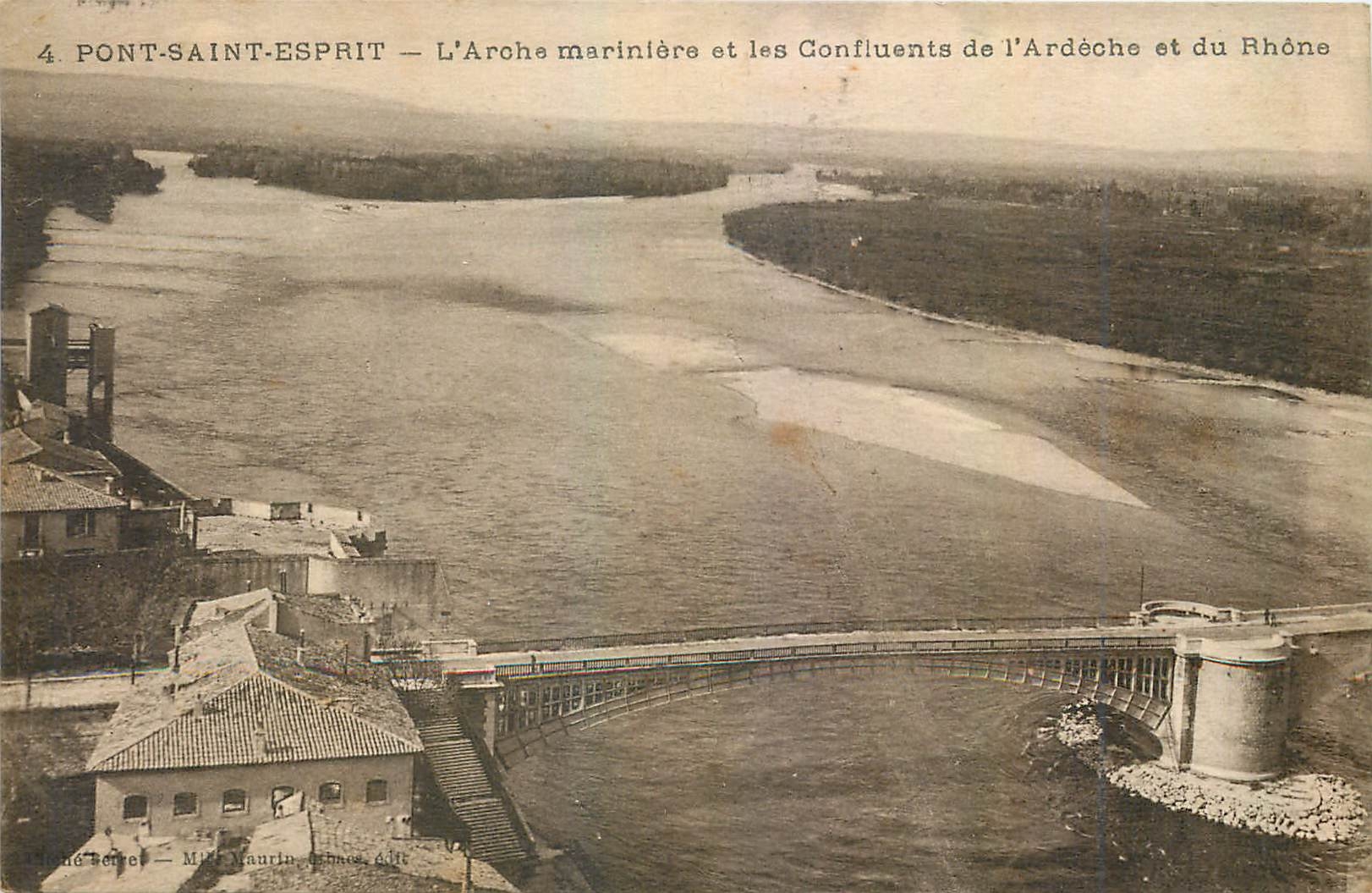 CPA Pont Saint Esprit L'Arche mariniere et les Confluents de l'Ardeche et du Rhone 