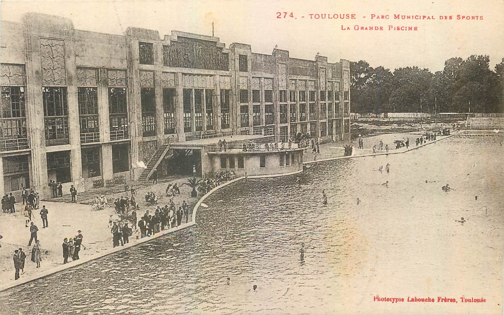 Toulouse - Parc Municipal des Sports - La Grande Piscine — Phototypie Labouche Frères, Toulouse, n° 274