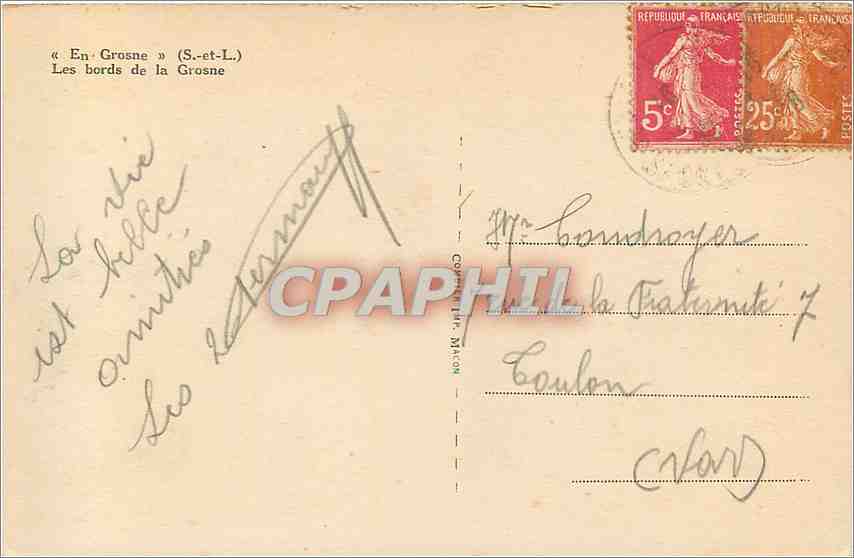 Les bords de la Grosne — En Grosne (S.-et-L.) — Cimac — Rückseite