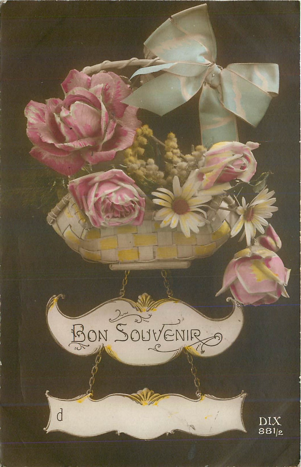 CPA Bon Souvenir Fleurs
