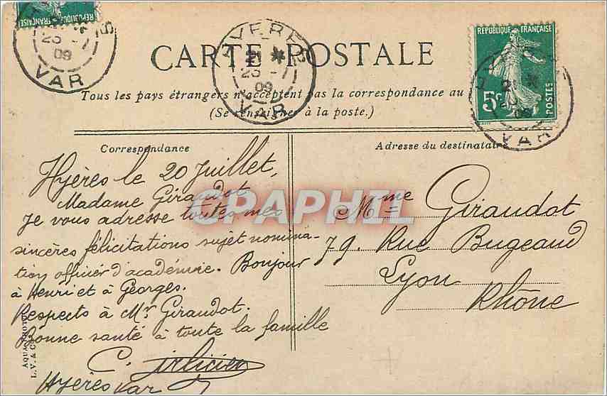 Hyères - la Vieille Ville prise de l'Hôtel des Palmiers — éditeur non visible, n° de série 4 — Reverso