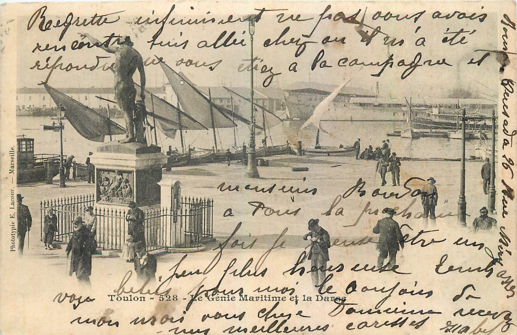 Toulon - Le Génie Maritime et la Darse — Phototypie E. Lacour, Marseille, n° 528