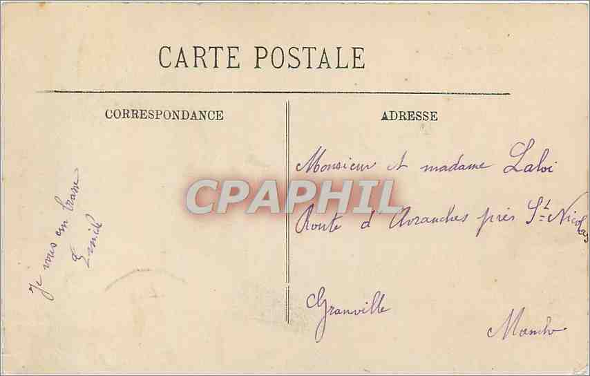 CPA Le Havre Pendant la Tempete Phare — Rückseite
