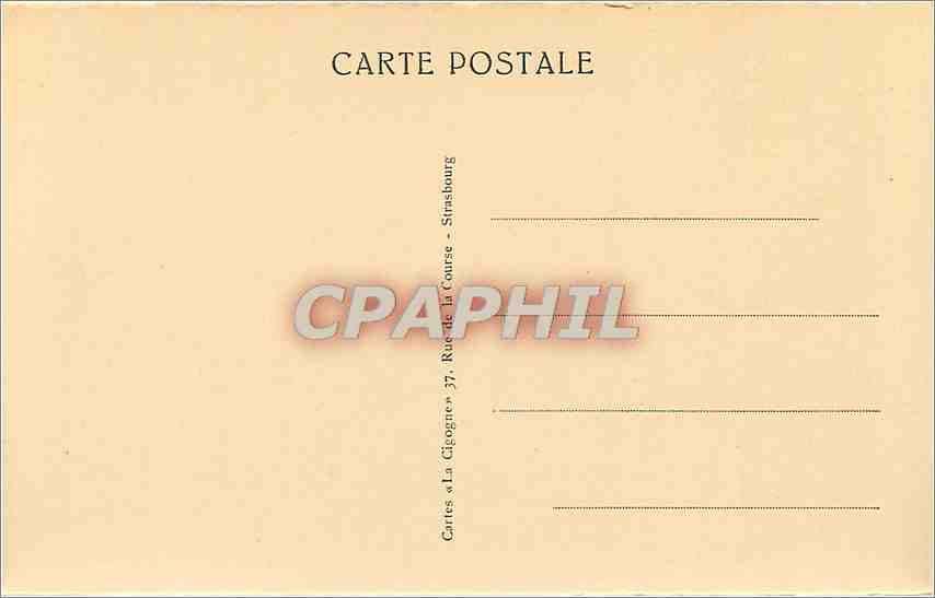 CPA Strasbourg Orangerie La Grenseliesel L'Alsacienne A L'Oie  — Rückseite