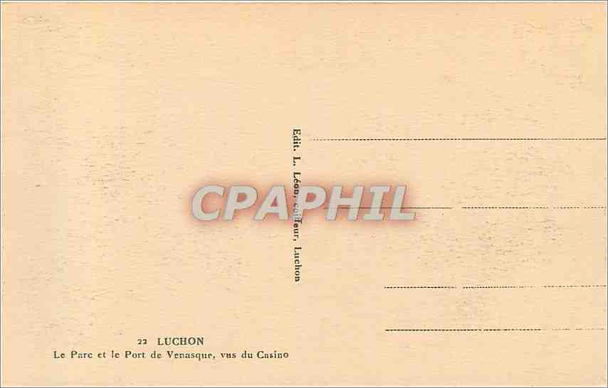 CPA Luchon Le Parc et le Port de Venasque vus du Casino  — Rückseite