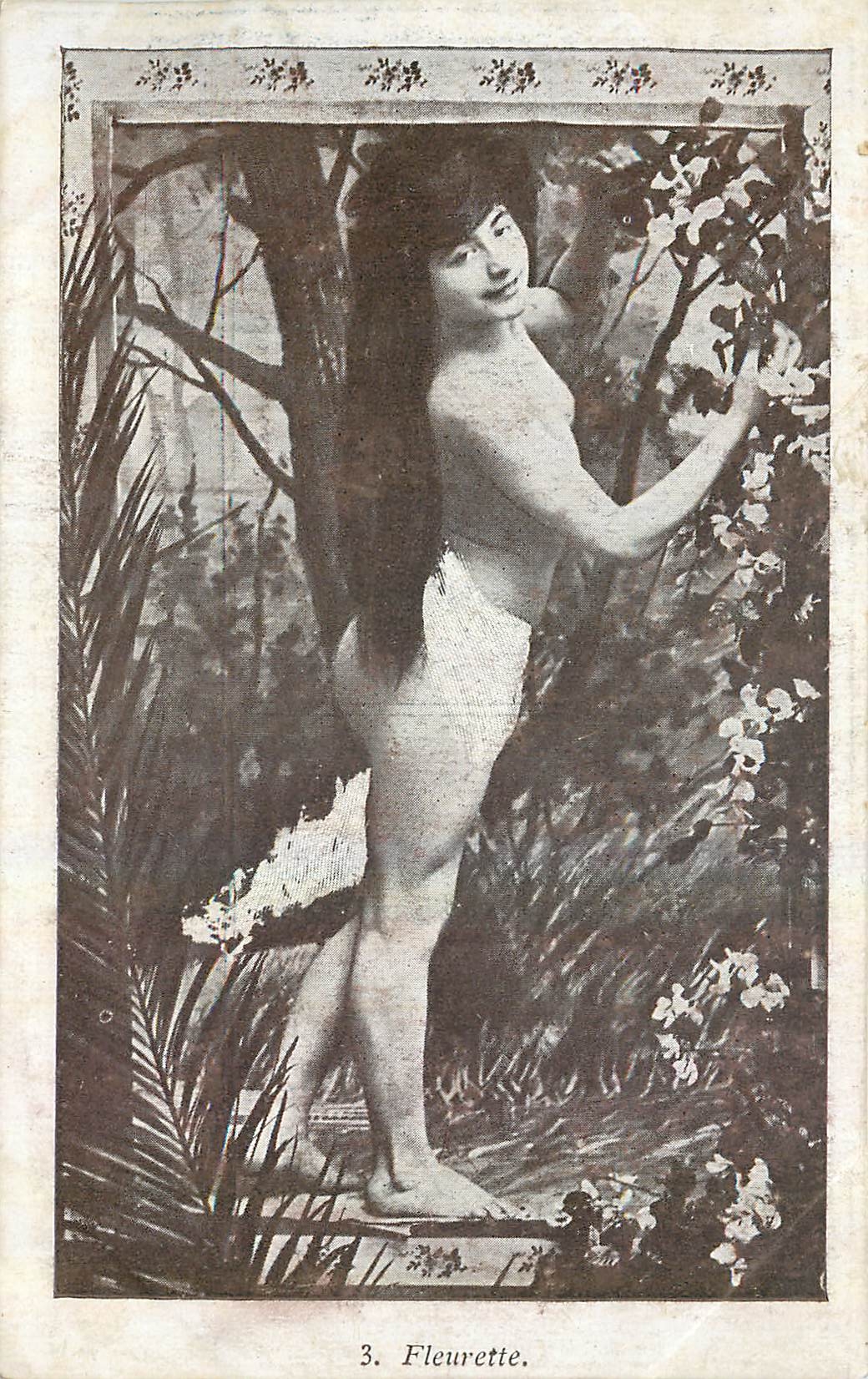 Fleurette — nymphette nue dans un jardin — série 3, éditeur inconnu