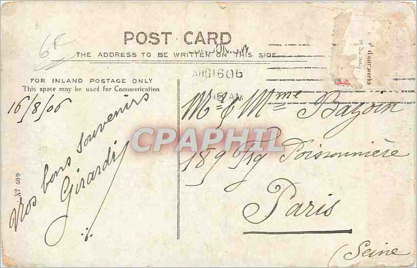 CPA Charing Cross Station Strand London  — Back