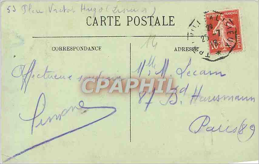 CPA Trouville Le Casino Le Music Hall  — Verso