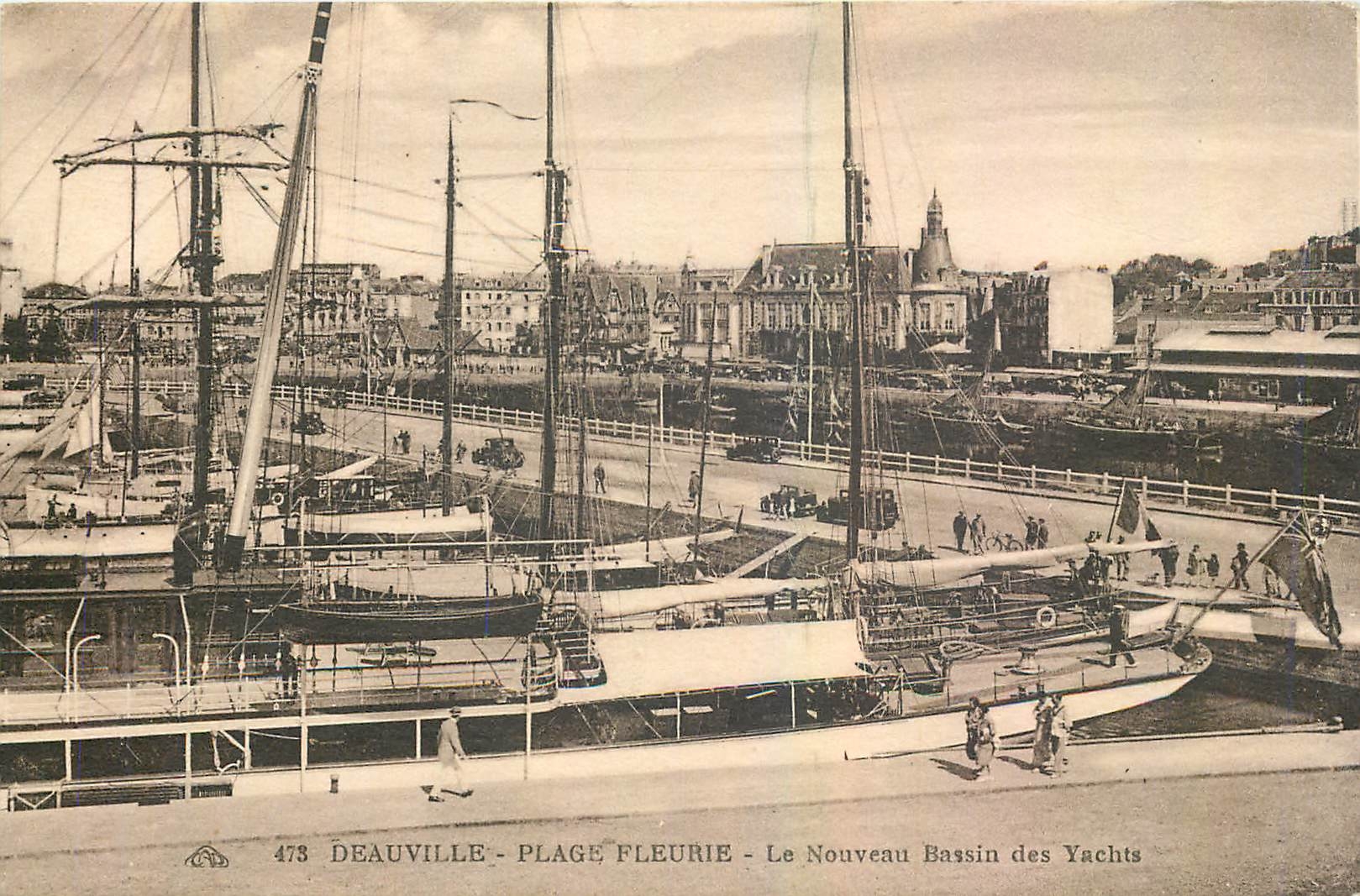 CPA Deauville Plage Fleurie Le Nouveau Bassin des Yachts Bateaux