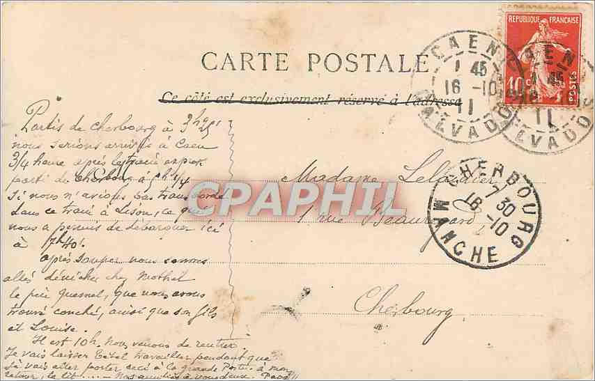 CPA Environs de Caen Thaon Portail de la vieille Eglise  — Rückseite