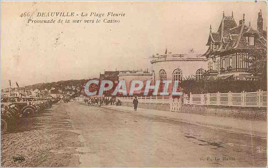 Deauville - La Plage Fleurie - Promenade de la mer vers le Casino — G. F., Le Havre, n° 466