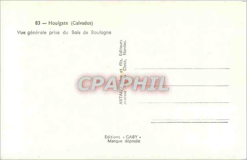 CPA Houlgate Calvados Vue generale prise du Bois de Boulogne  — Rückseite