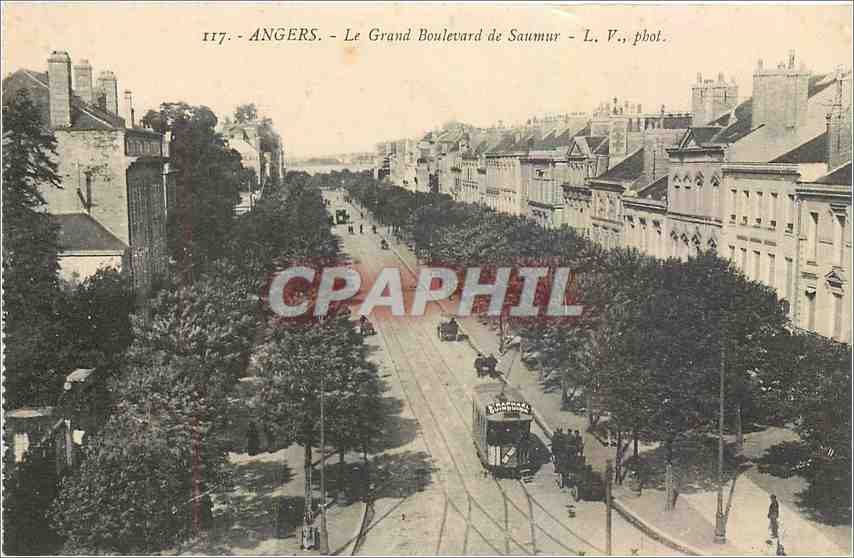 CPA Angers Le Grand Boulevard de Saumur Tramway