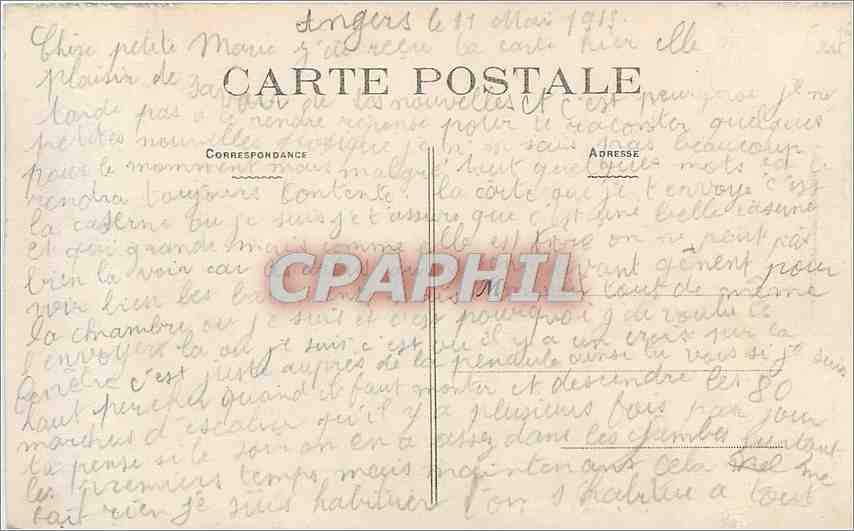 CPA Angers Caserne du 6th Genie Militaria — Rückseite