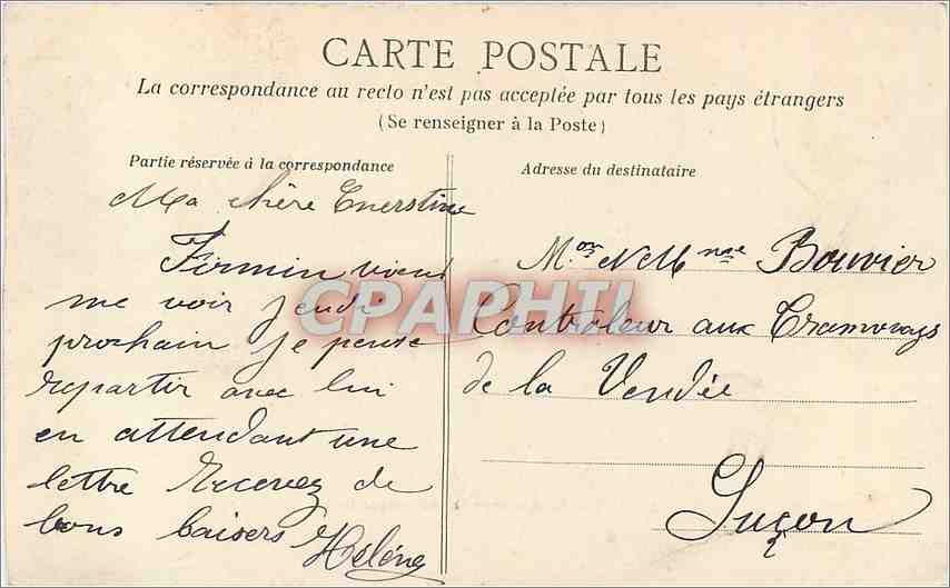 CPA Angers Etablissement Saint Martin la Foret  — Rückseite