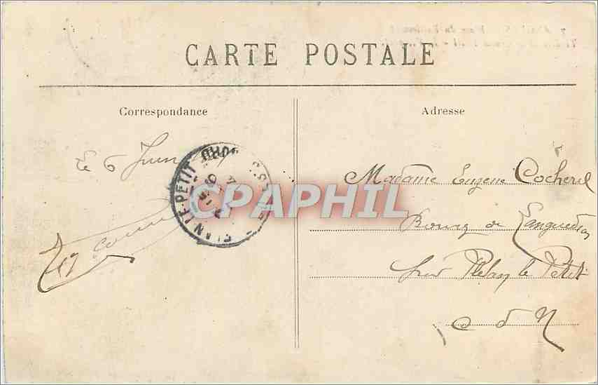 CPA Angers Place du Ralliement Theatre et le Grand Hotel  — Verso