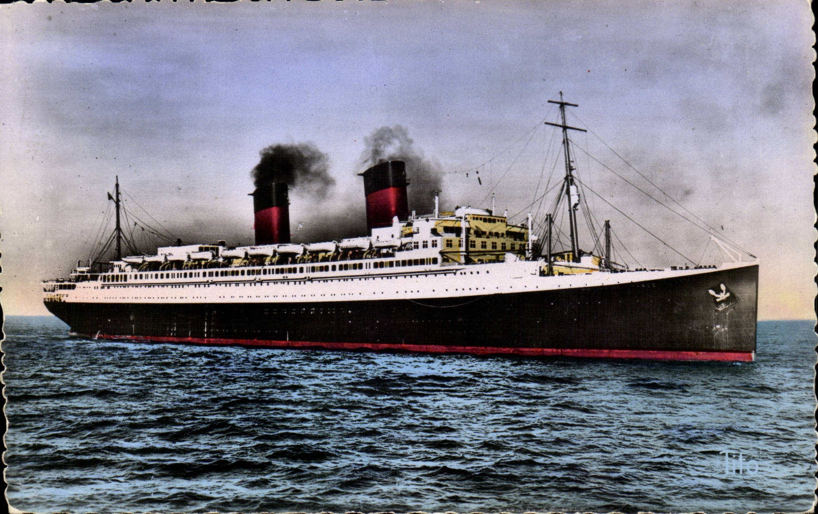 Paquebot 'Ile de France' — Compagnie Générale Transatlantique — M. Berjaud 68, Bordeaux