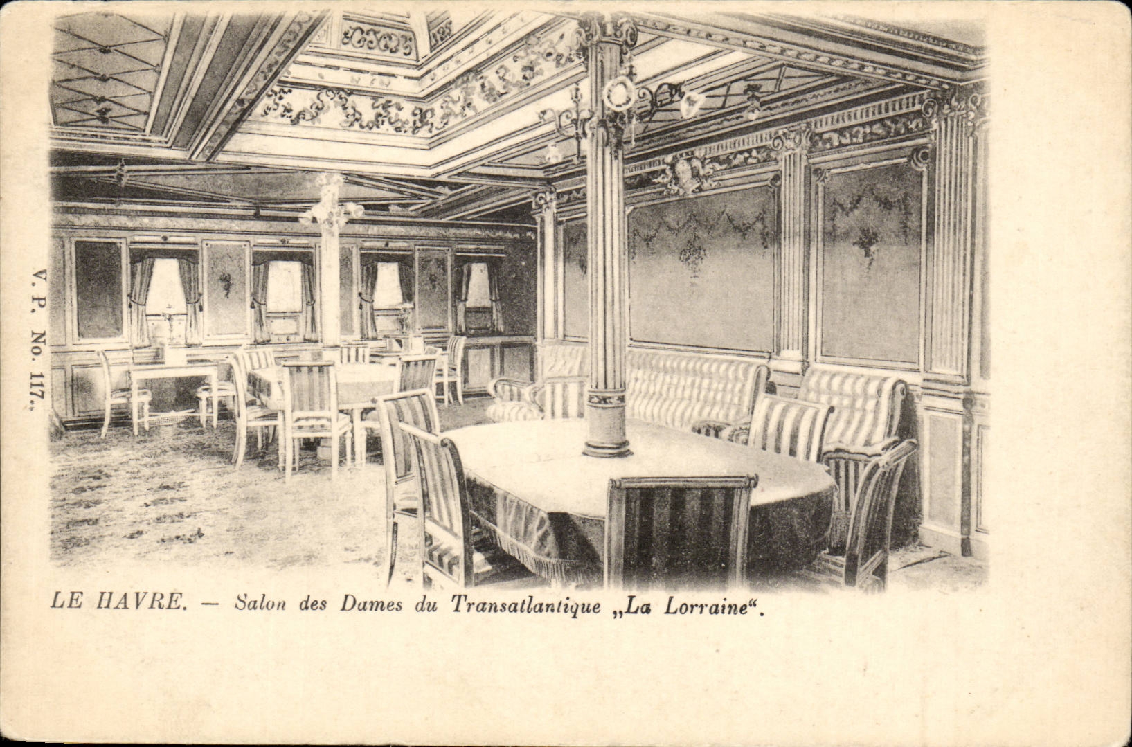 Salon des Dames du Transatlantique „La Lorraine“ — Le Havre — V.P. No. 117