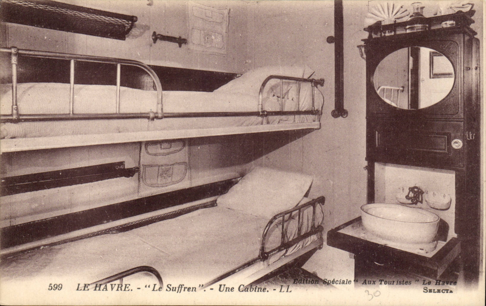 Steamer-Boat-Paquebot- Le Havre 'Le Suffren' Une Cabine CPA