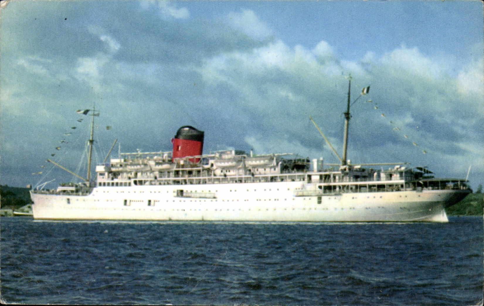 Steamer-Boat-Paquebot- Compagnie Generale Tranatlantique-French Line 'Colombie' Ligne des Antilles Francaises et - CPA