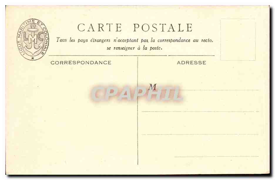 Il "Jacques Cartier", della Compagnia Generale Transatlantica in crociera L.M.C. — illustrazione di Max Cremnitz — Verso
