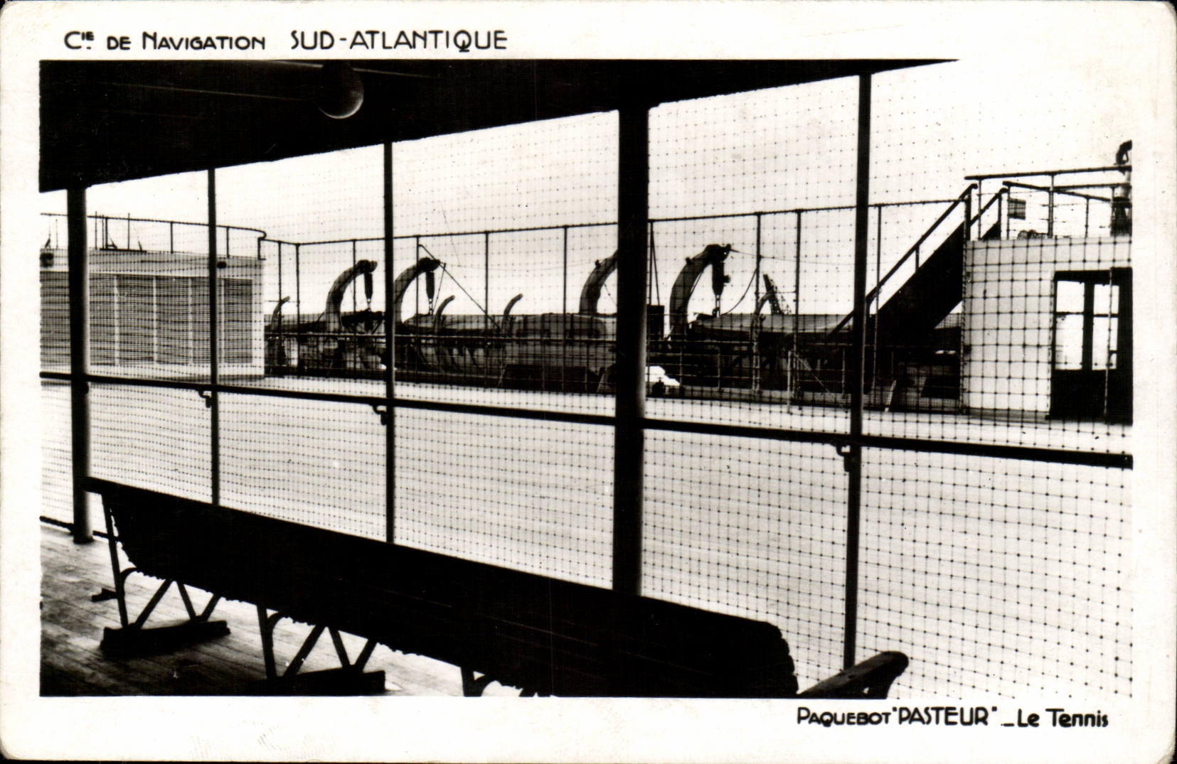 Steamer-Boat-Paquebot- 'Pasteur' Le Tennis- Cie de Navigation-Sud-Atlantique- CPA