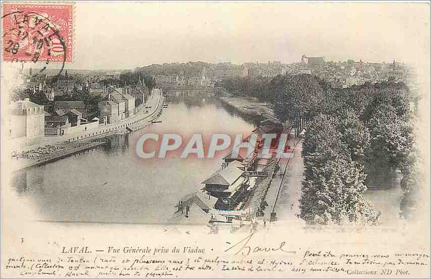 CPA Laval Vue Generale prise du Viaduc 
