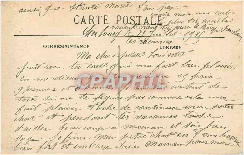 CPA Cherbourg Fort et Montagne du Route  — Rückseite