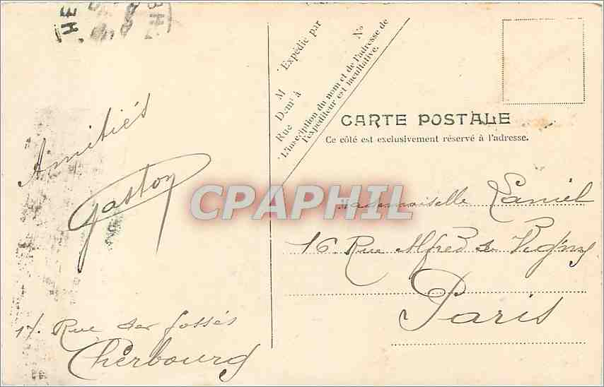 Cherbourg — Montagne du Roule und öffentlicher Garten — V. P. Paris. Nr. 8 — Rückseite