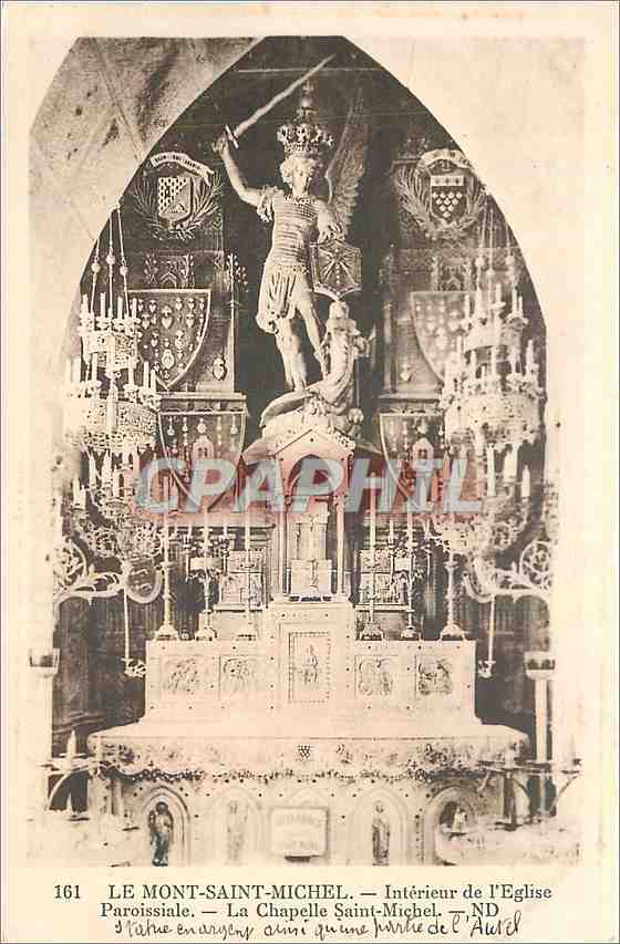CPA Le Mont Saint Michel Interieur de l'Eglise Paroissiale La chapelle Saint Michel