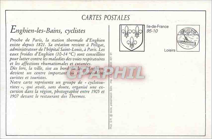 REPRO Enghien les Bains Les Cyclistes Velo Cycle — Back