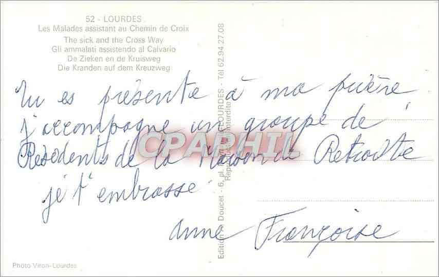 CPM Lourdes Les Malades assistant au Chemin de Croix  — Rückseite