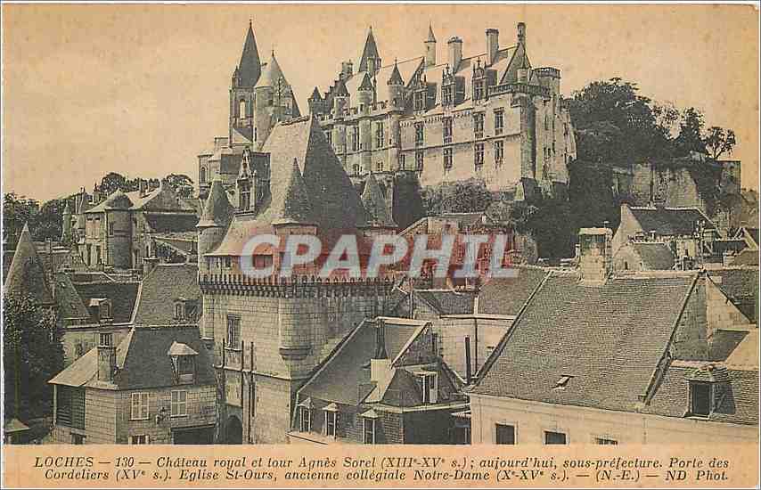 CPA Loches Chateau Royal et tour Agnes Sorel 