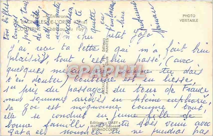 CPM Bagnoles de l'Orne Chateau du Fay  — Rückseite