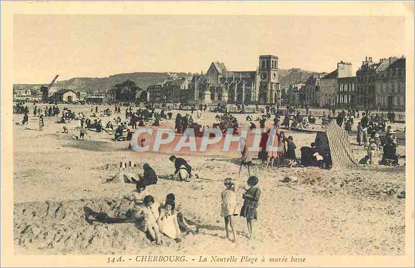 CPA Cherbourg La Nouvelle Plage a maree basse 
