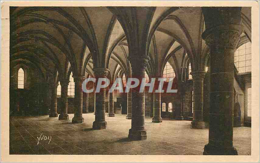 CPA Mont Saint Michel Abbaye Salle des Chevaliers 