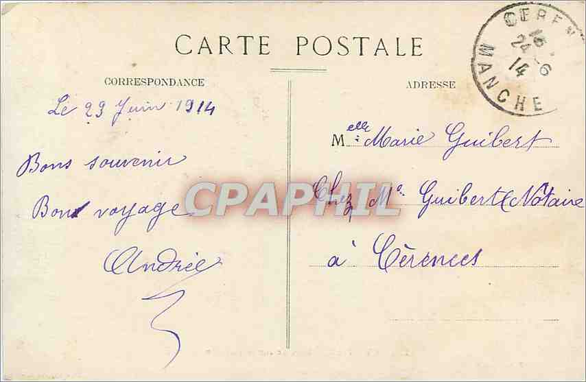 Granville — Effet de contre-jour dans le Port — N.G. n°122 — Verso