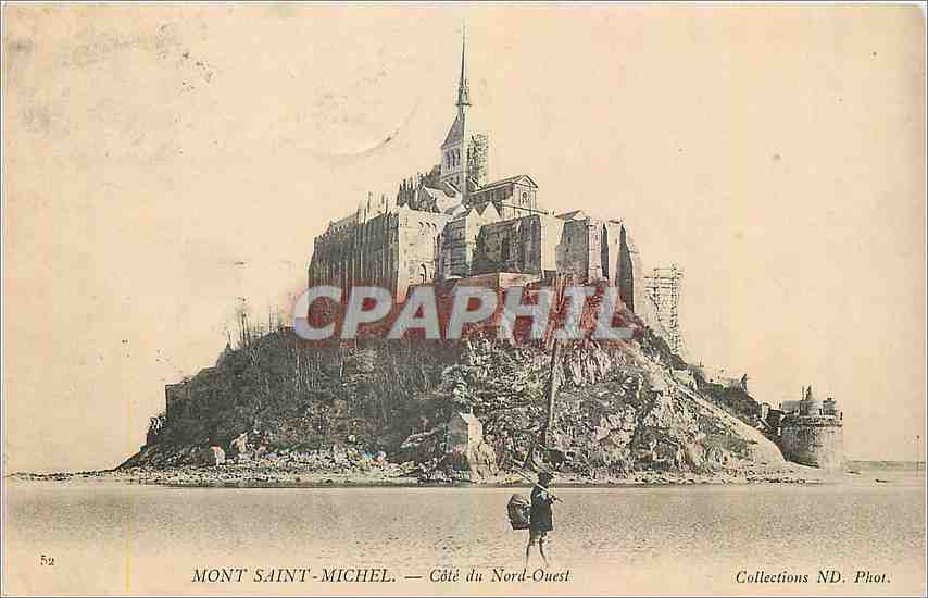 CPA Mont Saint Michel Cote du Nord Ouest Peche Pecheur
