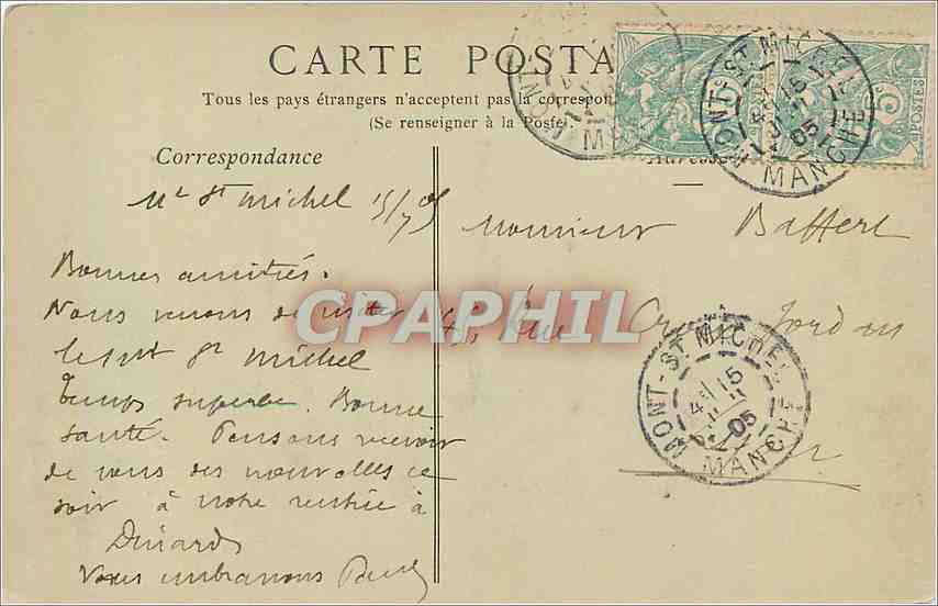 CPA Mont Saint Michel Cote du Nord Ouest Peche Pecheur — Verso