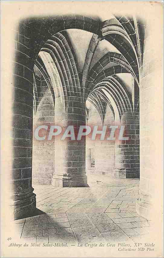 Abbaye du Mont Saint-Michel — La Crypte des Grands Piliers, XVᵉ siècle — Collections ND Phot