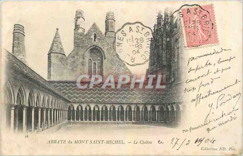 ABBAYE du MONT SAINT-MICHEL — Le Cloître — Collections ND. Phot. n°16 - Recto