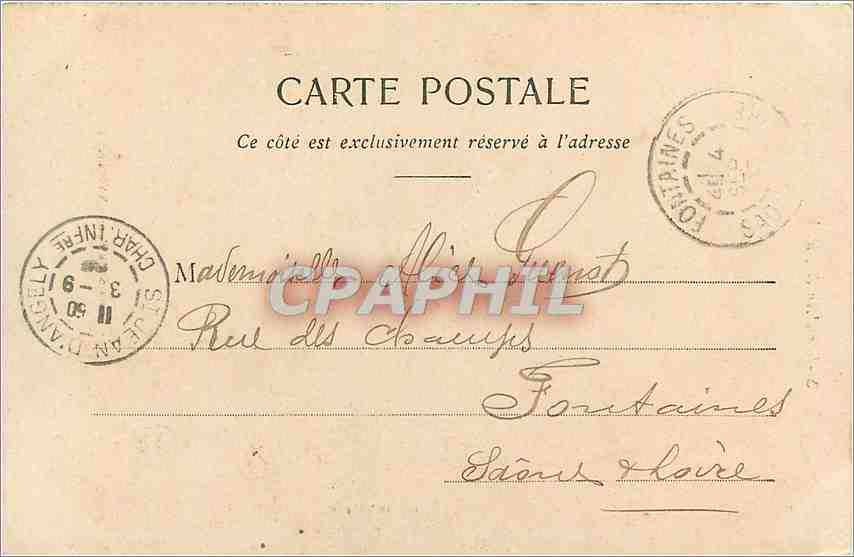 CPA St Jean d'Angely Fontaine du Pilori (carte 1900) — Back