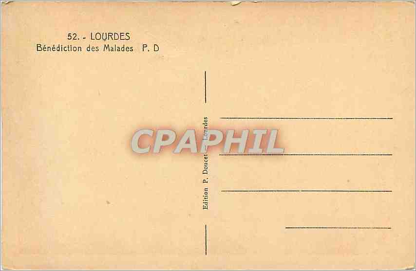 CPA Lourdes Benediction des Malades  — Verso