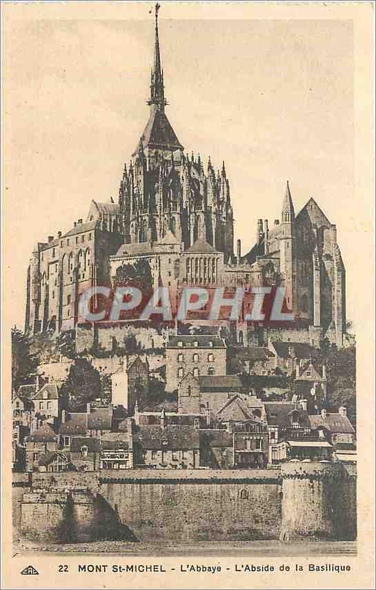 CPA Mont St Michel L'Abbaye L'Abside de la Basilique 