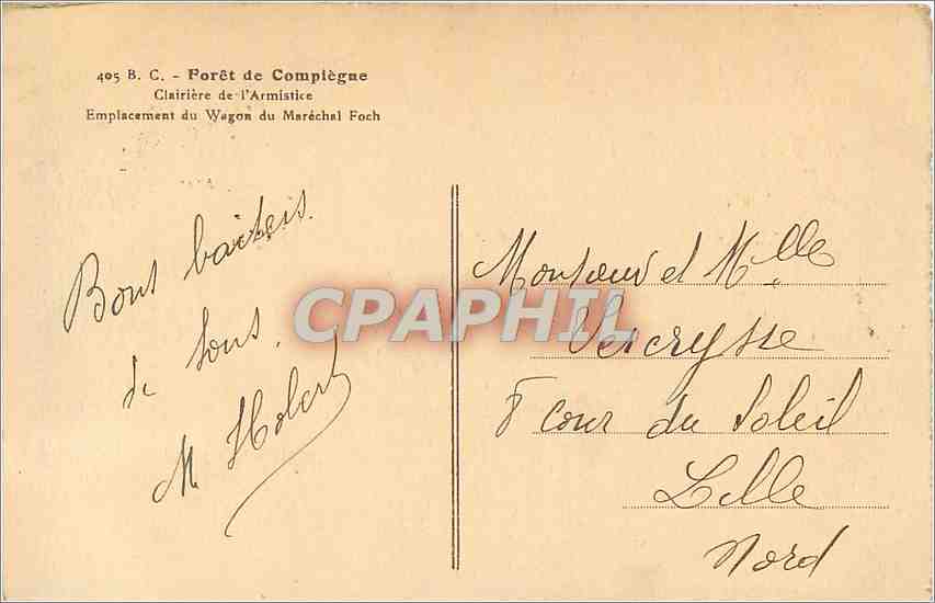 CPA Foret de Compiegne  — Rückseite