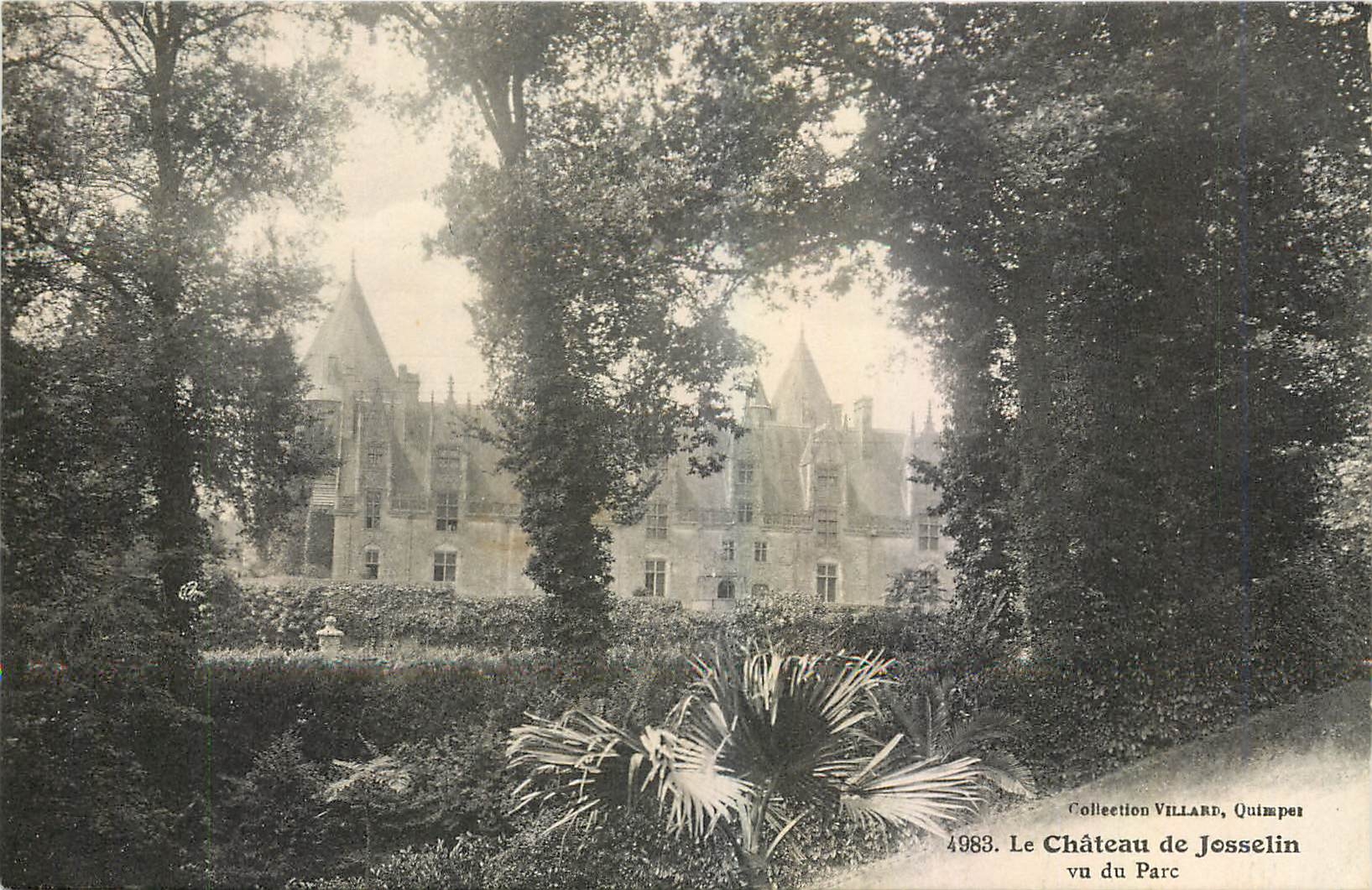 CPA Le Chateau de Josselin vu du Parc 
