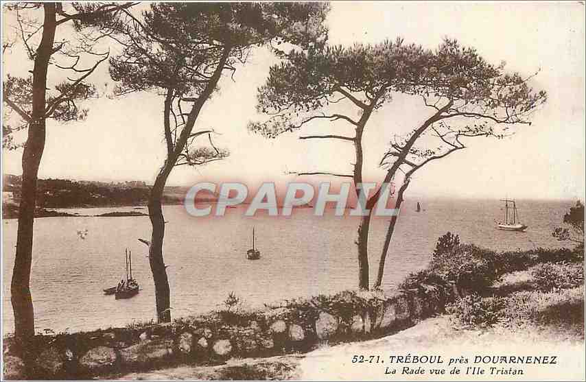 CPA Treboul pres Douarnenez La Rade vue du I'lle Tristan 